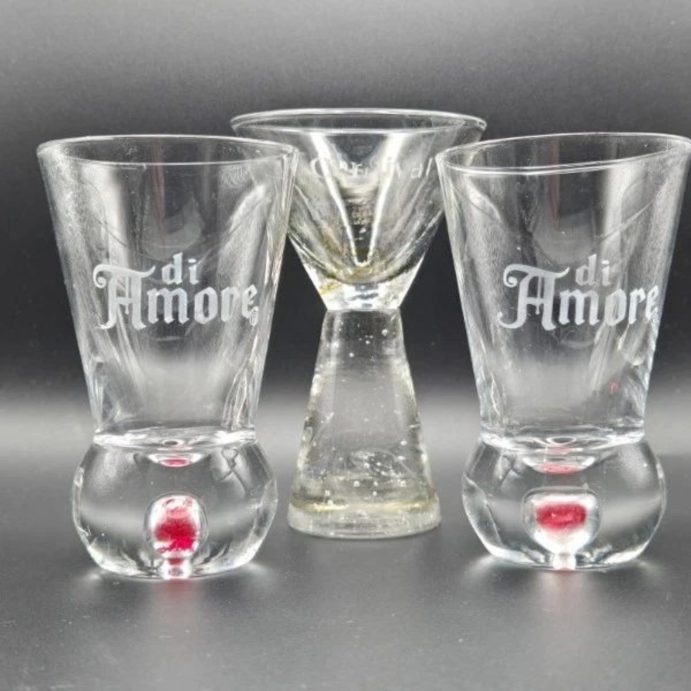 Di Amore & Carnival Frosted‎ Logo Shot Glasses Cordial Liquor Glass Set Barware